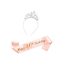 Carica l'immagine nel visualizzatore di Gallery, 40 Anni di Compleanno Donna Tiara Birthday Corona 40 Glitter...
