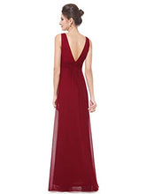 Carica l'immagine nel visualizzatore di Gallery, Ever-Pretty Vestito da Damigella Donna Linea ad A Scollo a V 40, Borgogna - Ilgrandebazar