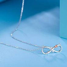 Carica l'immagine nel visualizzatore di Gallery, BlingGem Collane Donna Rosé Fiore Infinito Oro Bianco Placcato Argento 925... - Ilgrandebazar