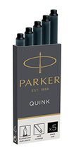 Carica l'immagine nel visualizzatore di Gallery, Parker Quink ricariche per penne stilografiche, cartucce Scatola da 5, Nero - Ilgrandebazar