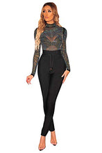Carica l'immagine nel visualizzatore di Gallery, MASHIKOU Body Nero Donna Elegante Vintage Bodysuit Estivi Mesh M, Nero-4 - Ilgrandebazar