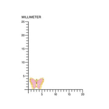 Carica l'immagine nel visualizzatore di Gallery, Orecchini per bambini farfalla rosa - oro giallo 18k (750)