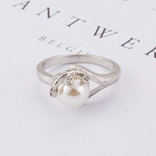 Carica l'immagine nel visualizzatore di Gallery, Elisimo - Anello da donna con perla rotonda, in argento sterling 925 - Ilgrandebazar