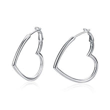 Carica l'immagine nel visualizzatore di Gallery, Cerchio Orecchini a Cuore Argento Sterling a Forma di... - Ilgrandebazar