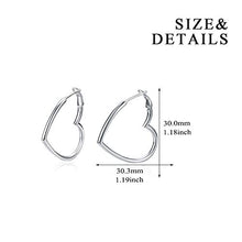 Carica l'immagine nel visualizzatore di Gallery, Cerchio Orecchini a Cuore Argento Sterling a Forma di... - Ilgrandebazar