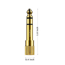 Carica l'immagine nel visualizzatore di Gallery, TriLink Adattatore per Cuffie [Rame Placcato Oro] da Jack 6.35mm maschio a...