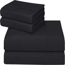 Carica l'immagine nel visualizzatore di Gallery, Utopia Bedding - Set Lenzuola Letto - Spazzolata Una Piazza e Mezza, Nero