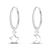 Carica l'immagine nel visualizzatore di Gallery, Epoch World Orecchini in Argento 925 a Cerchio con Pendente Stella... - Ilgrandebazar