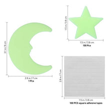Carica l'immagine nel visualizzatore di Gallery, VORCOOL Luna Stelle Fluorescenti Luminose Soffitto Stickers Murali da Giallo