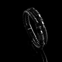 Carica l'immagine nel visualizzatore di Gallery, SERASAR | Bracciale in Pelle Premium per Uomo Nero | Speciale - Ilgrandebazar