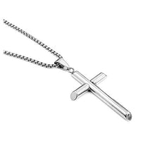 Carica l'immagine nel visualizzatore di Gallery, Collana con ciondolo a forma di croce in oro bianco, unisex, solida... - Ilgrandebazar