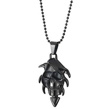 Carica l'immagine nel visualizzatore di Gallery, COOLSTEELANDBEYOND Nero Freccia Testa Strega Cranio Collana con Pendente da... - Ilgrandebazar