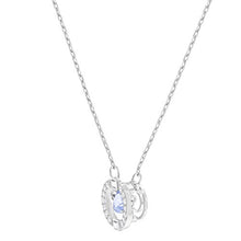 Carica l'immagine nel visualizzatore di Gallery, Swarovski Collana Sparkling Dance Round, azzurro, placcatura rodio - Ilgrandebazar