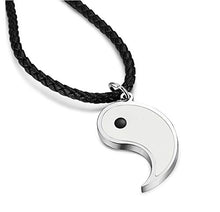 Carica l'immagine nel visualizzatore di Gallery, BESTEEL Gioielli 3MM in Pelle Ciondolo Tai Chi Collana per Uomo E Donna... - Ilgrandebazar