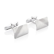 Carica l'immagine nel visualizzatore di Gallery, Sterling - Gemelli da uomo in argento 925 spazzolato, con custodia...
