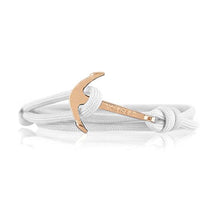 Carica l'immagine nel visualizzatore di Gallery, Vikings, set di 2 bracciali in nylon con ancora acciaio inox, Bianco Nero - Ilgrandebazar