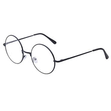 Carica l'immagine nel visualizzatore di Gallery, TRIXES Occhiali Tondi Unisex - con Lenti Trasparenti Stile Nero - Ilgrandebazar