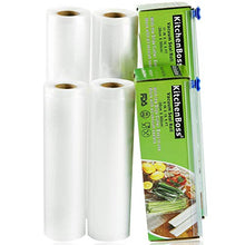 Carica l'immagine nel visualizzatore di Gallery, KitchenBoss Sacchetti Sottovuoto per Alimenti,4 4 rotoli 20x500cm e 28x500cm