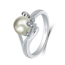 Carica l'immagine nel visualizzatore di Gallery, Elisimo - Anello da donna con perla rotonda, in argento sterling 925 - Ilgrandebazar