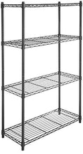 Carica l'immagine nel visualizzatore di Gallery, AmazonBasics - Scaffalatura a 4 ripiani, su rotelle, Nero - Ilgrandebazar