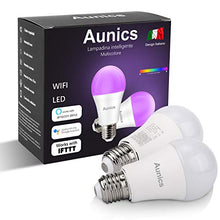 Carica l'immagine nel visualizzatore di Gallery, Lampadina intelligente Aunics 2 Pezzi Smart per Alexa, Google...