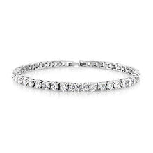 Carica l'immagine nel visualizzatore di Gallery, Light-Jewelry Bracciale Tennis Uomo Donna con Zirconi, Placcato Oro Bianco... - Ilgrandebazar
