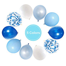 Carica l'immagine nel visualizzatore di Gallery, HiQuaty Palloncini Coriandoli Blu Royal, per Feste e Bianco...