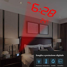 Carica l'immagine nel visualizzatore di Gallery, Deofde Sveglia con proiezione, Digitale Ampio Display LCD,... - Ilgrandebazar