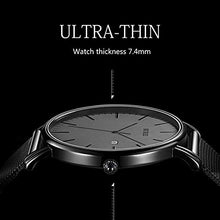 Carica l'immagine nel visualizzatore di Gallery, BUREI Uomo Donna Orologio da polso al quarzo classico Grigio Scuro-nero