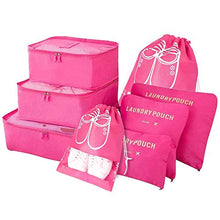 Carica l'immagine nel visualizzatore di Gallery, Vicloon Organizer Valigie, 8Pcs Sistema di Cubo Viaggio, Rosa Rossa