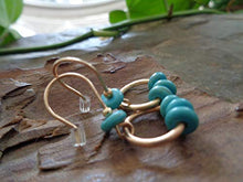 Carica l'immagine nel visualizzatore di Gallery, ✿ ANELLO PICCOLO IN ORO E PIETRO TURCHESE PIETRE RONDELLE - ORECCHINI ✿...