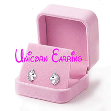 Carica l'immagine nel visualizzatore di Gallery, Orecchini unicorno per ragazze, Rosa Argento 925 a bottone...