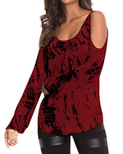 Carica l'immagine nel visualizzatore di Gallery, YOINS Donna Camicetta Maniche Lunghe Maglia Spalle Scoperte Maglie XL, Rosso - Ilgrandebazar