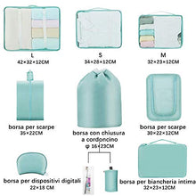 Carica l'immagine nel visualizzatore di Gallery, Organizer Valigie, Newdora Set di 8 Valigia Blu Chiaro