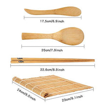 Carica l'immagine nel visualizzatore di Gallery, Kit per fare sushi in bambù, 9 pezzi, tappetino arrotolare il sushi,...