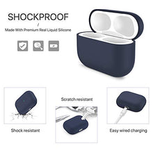 Carica l'immagine nel visualizzatore di Gallery, Miracase - Custodia protettiva in silicone per Airpods Pro, triplo Blu navy.