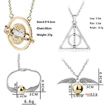 Carica l'immagine nel visualizzatore di Gallery, PPX 4 Pezzi Harry Potter Collana Set Time Turner Doni della Morte Boccino...