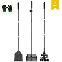 Carica l'immagine nel visualizzatore di Gallery, LMLMD - Vassoio e Rastrello in Metallo per Animali Silver black 3Pack