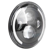 Carica l'immagine nel visualizzatore di Gallery, Qiilu Lampada Frontale a LED da 7 Pollici 150W Halo Light, Auto e Moto...