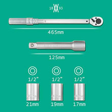 Carica l'immagine nel visualizzatore di Gallery, Set chiave dinamometrica con prolunga e bussole da 17, 19, 21 mm WIESEMANN... - Ilgrandebazar