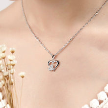 Carica l'immagine nel visualizzatore di Gallery, Gilind Collana Argento 925 Cuore e orecchini set per le donne + Double Heart - Ilgrandebazar