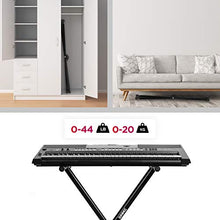 Carica l'immagine nel visualizzatore di Gallery, Duronic KS2B Supporto tastiera musicale con cinghie di sicurezza – Nero - Ilgrandebazar