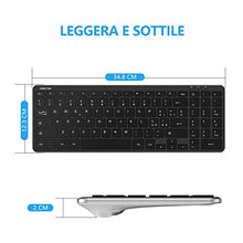 Carica l'immagine nel visualizzatore di Gallery, OMOTON Tastiera Wireless per PC Windows 7/8/10, con Ricevitore USB Nera