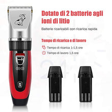 Carica l'immagine nel visualizzatore di Gallery, GHB Tosatrice Cani Professionale Animali Elettrica Rosso - Ilgrandebazar