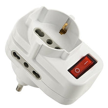 Carica l'immagine nel visualizzatore di Gallery, Electraline 71033 Adattatore Multipresa Tripla con Interruttore, Spina Bianco - Ilgrandebazar