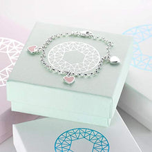 Carica l'immagine nel visualizzatore di Gallery, MATERIA - Bracciale in argento 925 per bambina con cuore rosa smaltato 16 cm... - Ilgrandebazar