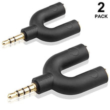 Carica l'immagine nel visualizzatore di Gallery, AFUNTA auricolare Audio Kit Stereo Splitter, Ferro di U splitter-Black - Ilgrandebazar
