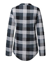 Carica l'immagine nel visualizzatore di Gallery, YOINS Camicia Donna Elegante Camicetta Manica Lunga XXL, Grigio Plaid - Ilgrandebazar