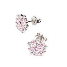 Carica l'immagine nel visualizzatore di Gallery, Orecchini in argento di Natale da donna con zircone rosa e...