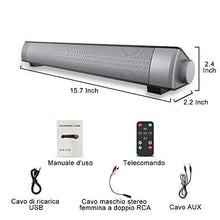 Carica l'immagine nel visualizzatore di Gallery, VersionTECH. Soundbar 2.0 Canali, Altoparlante Hi-Fi Suono Surround 3D,...